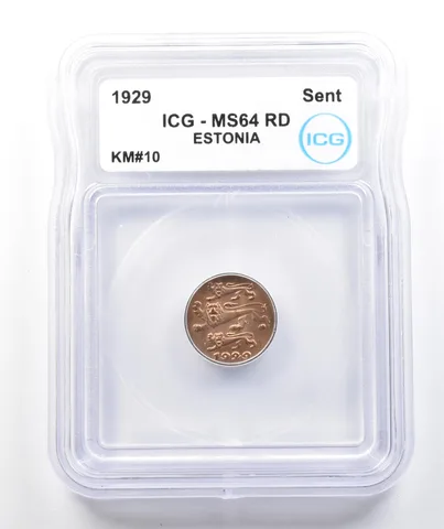 1929 Estonia Sent KM#10 MS64 RD ICG *9794