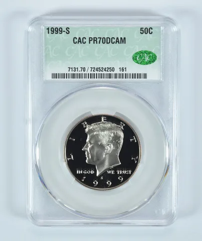 1999-S Kennedy Half Dollar PR70 DCAM CAC CACg