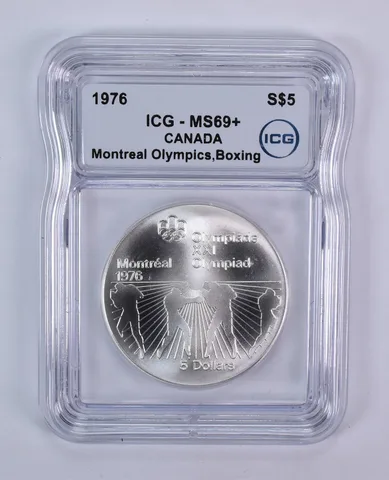 1976 Canada 5 Dollars Silver Montreal Olympics Boxing MS69+ ICG