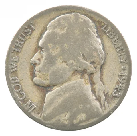 1943-P Jefferson Nickel Doubled Eye a5199