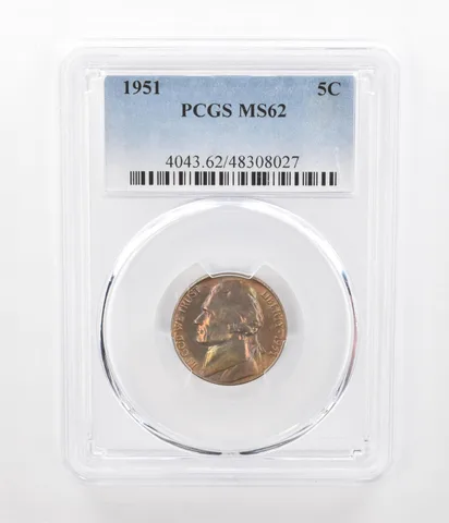 1951 Jefferson Nickel MS62 PCGS Beautiful Tone *2389