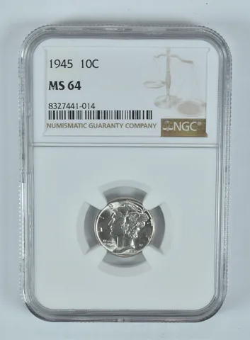 1945 Mercury Dime MS64 NGC Brown Label