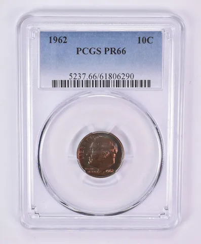 1962 Roosevelt Dime PR66 PCGS Beautiful Tone *1115