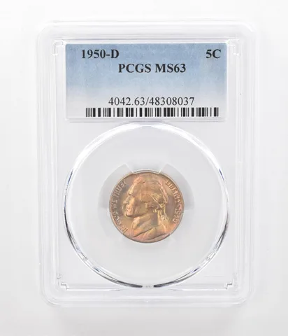 1950-D Jefferson Nickel MS63 PCGS Beautiful Tone *2406