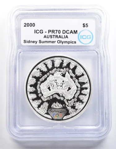 2000 Australia 5 Dollars Sydney Summer Olympics A Sea Change I PR70 ICG *4063