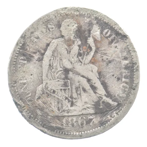 1867 Seated Liberty Dime *3886