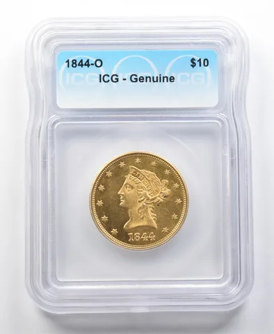 1844-O $10 Liberty Head Gold Eagle Genuine ICG *8538