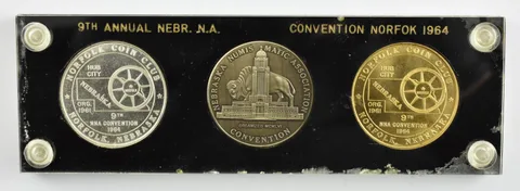 1964 9th Annual Nebraska Numismatic Association Convention Norfolk Set a4118