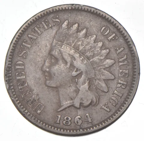 1864-L Indian Head Cent Snow 16 Bisecting Die Crack a9892