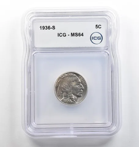 1936-S Indian Head Buffalo Nickel MS64 ICG *3990