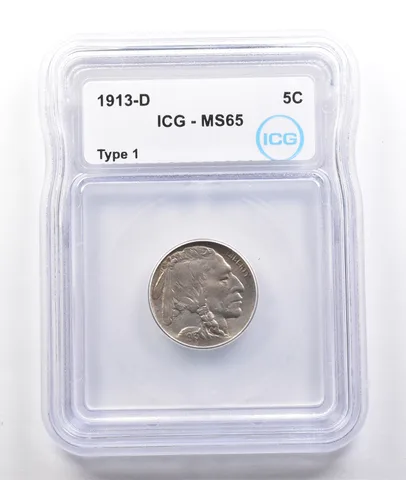 1913-D Indian Head Buffalo Nickel Type 1 MS65 ICG *3774