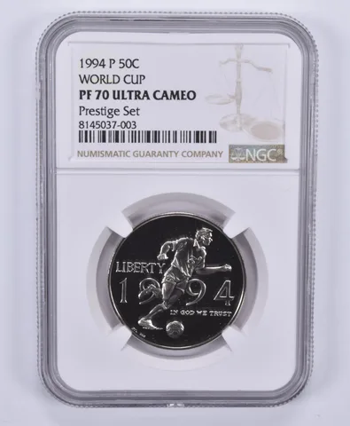 1994-P World Cup Soccer Commemorative Half Dollar Prestige Set PF70 NGC