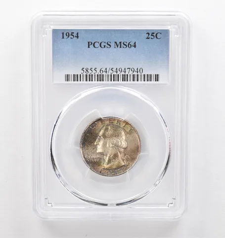 1954 Washington Quarter MS64 PCGS Beautiful Tone *0300