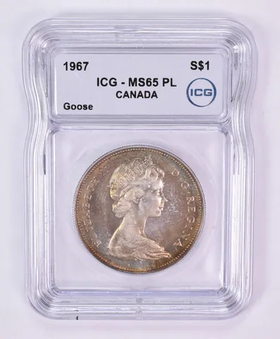 1967 Canada 1 Dollar Silver Goose MS65 PL ICG Beautiful Tone *1178