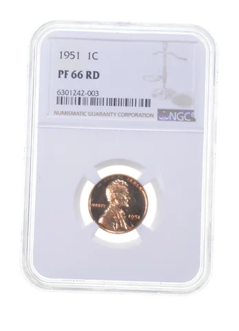 PF66 RD 1951 Lincoln Wheat Cent - Graded NGC a6123