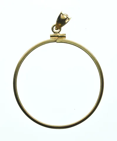 14K Gold Filled 34.3 MM Coin Bezel Pendant Frame Edge *2412