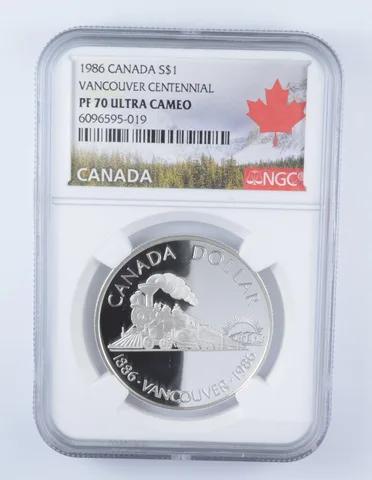 PF70 UCAM 1986 Canada $1 Silver - Vancouver Centennial - Graded NGC a2443