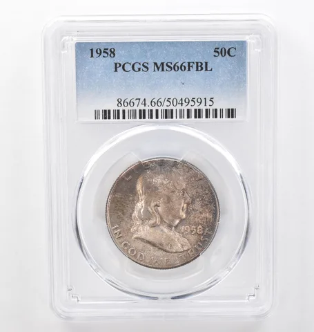 1958 Franklin Half Dollar MS66 FBL PCGS Beautiful Tone *6216
