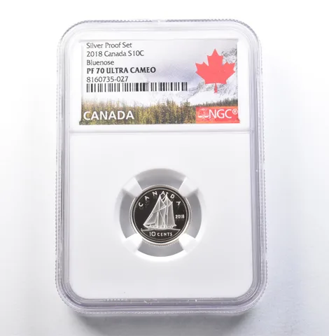 2018 Canada 10 Cents Silver Proof Set Bluenose PF70 UCAM NGC a5884