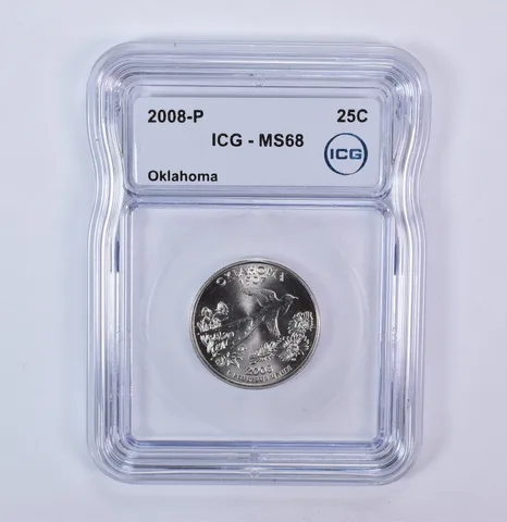 2008-P Washington State Quarter Oklahoma MS68 ICG