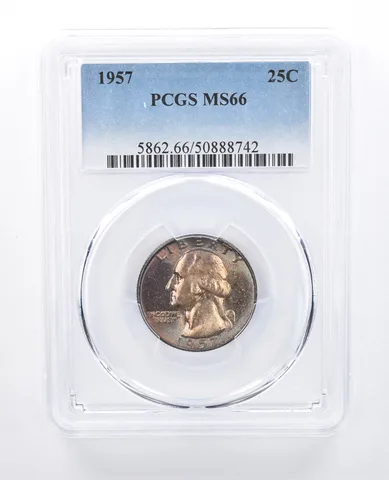 1957 Washington Quarter MS66 PCGS Beautiful Tone *8085