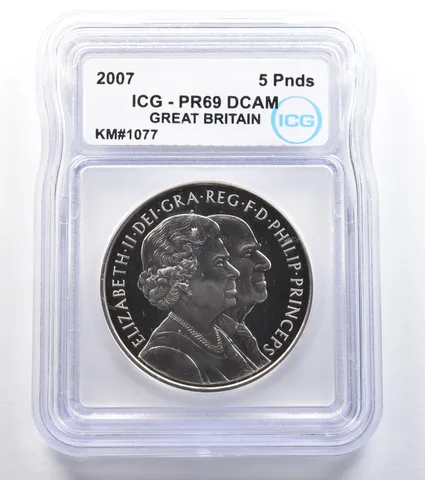 2007 Great Britain 5 Pounds KM#1077 PR69 DCAM ICG *7839
