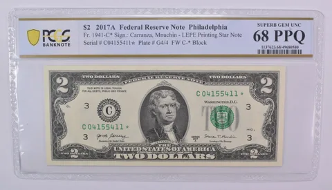 2017-A $2 Philadelphia PA FRN Fr#1941-C* Superb Gem Unc 68 PPQ PCGS