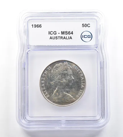 1966 Australia 50 Cents MS64 ICG *7676