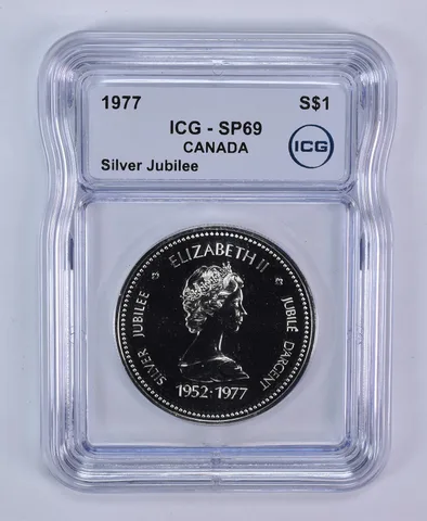 1977 Canada 1 Dollar Silver Silver Jubilee SP69 ICG