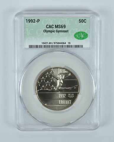 1992-P Olympic Gymnastics Commemorative Half Dollar MS69 CAC CACg
