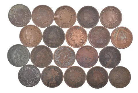 Lot 20 1800's 1890-1899 Indian Head Penny Cents US Coin Collection 2/5 Roll *496