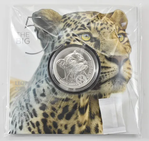 2023 South Africa 5 Rand Silver The Big Five Leopard 1 Oz w/Packaging