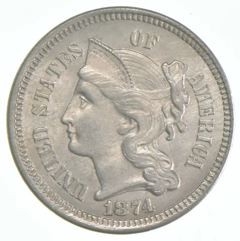 1874 Nickel Three-Cent Piece *1816