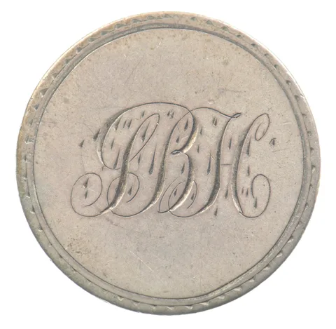 1858 Seated Liberty Quarter Love Token Victorian S B H *5531