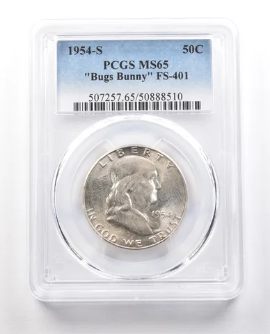 1954-S Franklin Half Dollar Bugs Bunny FS-401 MS65 PCGS a1454