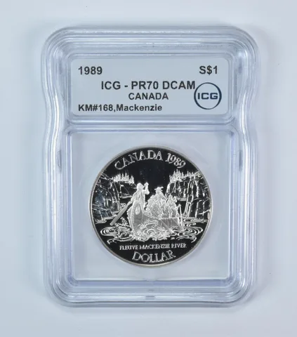 1989 Canada 1 Dollar Silver Mackenzie River PR70 DCAM ICG
