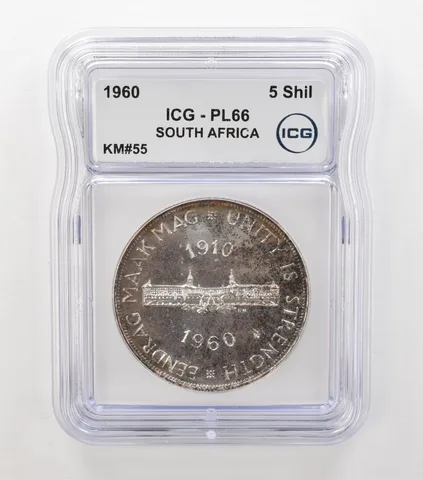 1960 South Africa 5 Shilling KM#55 PL66 ICG Nice Tone a6884