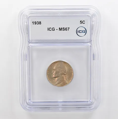 1938 Jefferson Nickel MS67 ICG Beautiful Tone *5326
