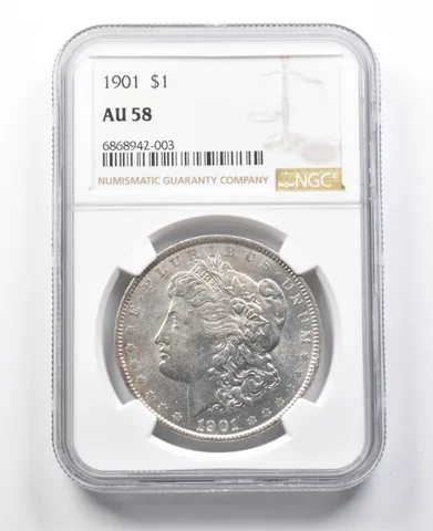 AU58 1901 Morgan Silver Dollar NGC a3769