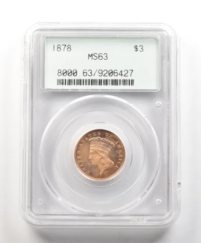 1878 Indian Princess Head Gold Three Dollars MS63 PCGS OGH UPGRADE! *4896