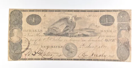 1822 $1 New Haven CT Eagle Bank Obsolete Note *0256