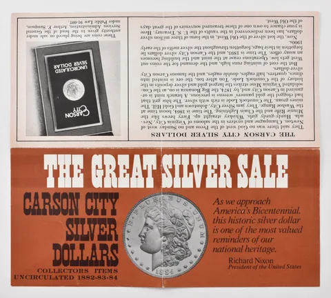 1972 Carson City Silver Dollar Sale Advertisement *7556