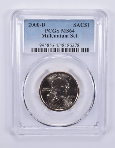 2000-D Sacagawea $1 Millennium Set MS64 PCGS Blue Label