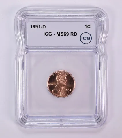 1991-D Lincoln Memorial Cent MS69 RD ICG