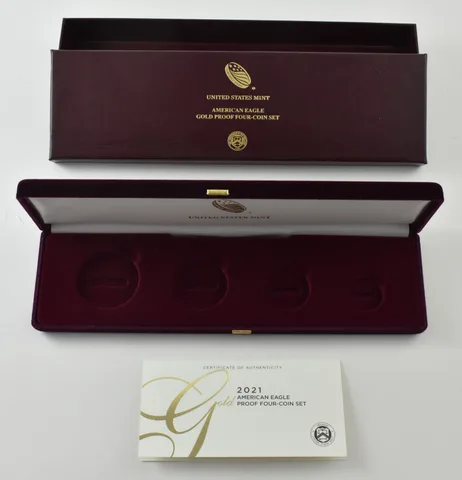 OGP 2021 Gold Eagle Proof Set Type 1 (Family) 4-Coin BOX & COA - NO COINS