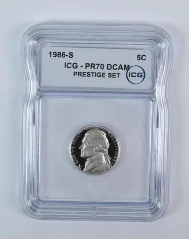 1986-S Jefferson Nickel Prestige Set PR70 DCAM ICG