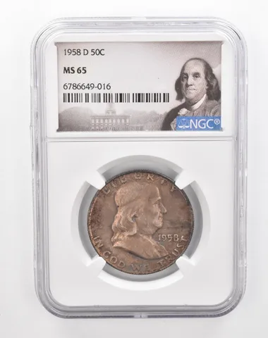 1958-D Franklin Half Dollar MS65 NGC Beautiful Tone *2860