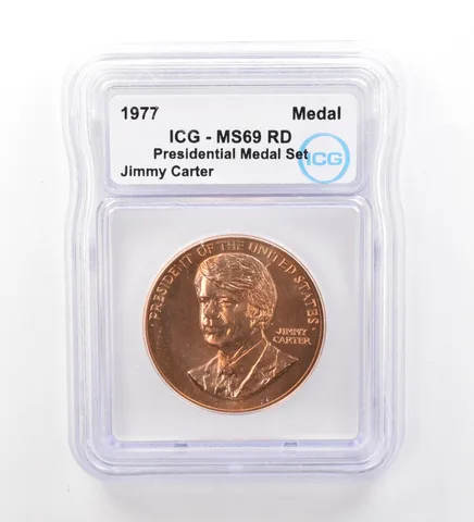 (1977) Presidential Medal Set Jimmy Carter MS69 RD ICG Beautiful Tone *2003