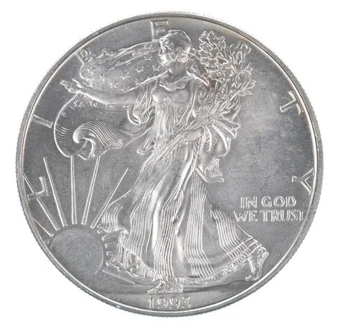 Beautiful Toned - 1993 American Silver Eagle 1 Troy Oz .999 Fine Silver *088