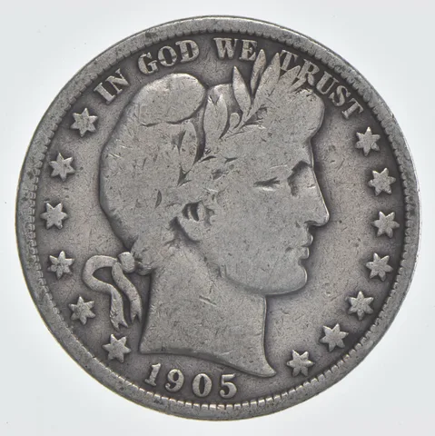 1905 (P) Barber Half Dollar 90% Silver VG Condition
